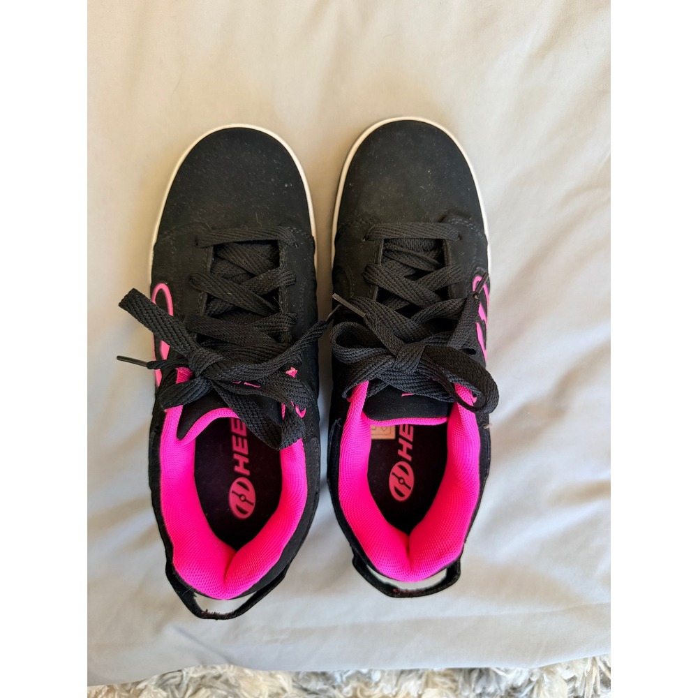 Heelys Women 6 Youth 5 Skate Shoes Black Hot Pink Roller Sneakers Low Top